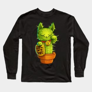 Lucky Cat-tus Long Sleeve T-Shirt